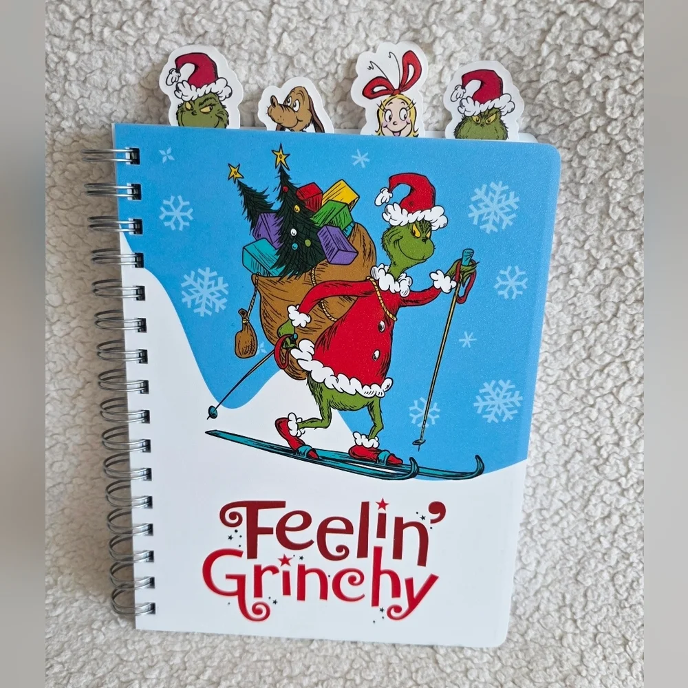New Dr. Seuss' The Grinch Christmas Journal, Tabs Includes Plastic Cover age 6+